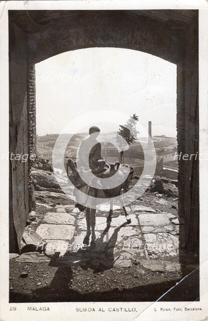 Boy with donkey, Malaga Castle, 1932. Creator: L Roisin.