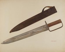 Trench Knife and Sheath, c. 1941. Creator: William Ludwig.