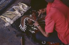 Tibetan refugee carpet project, Dharamsala, India, 1988. Creator: Amanda Waite.