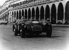 Sydney Allard driving a J2 Allard, September 1950. Artist: Unknown