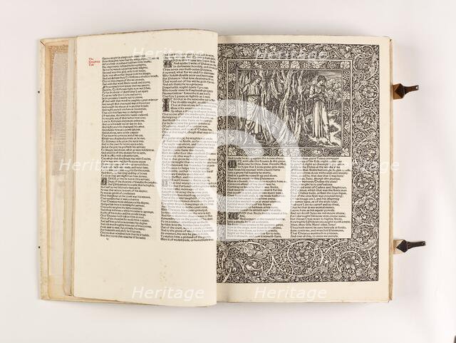 The Kelmscott Chaucer - The Works of Geoffrey Chaucer Now Newly Imprinted, 1896. Creator: Sir Edward Coley Burne-Jones.