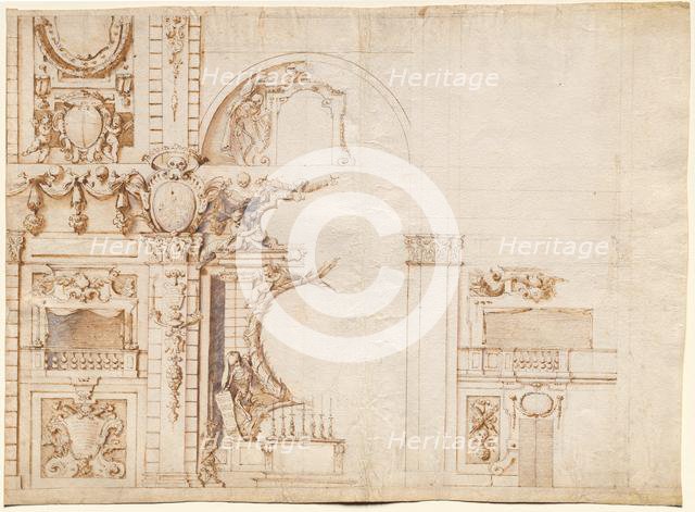 Study for the Essequie Conducted in San Lorenzo, Florence...in Honour of…Emperor Ferdinand II, 1637. Creator: Alfonso Parigi (Italian, 1606-1656).
