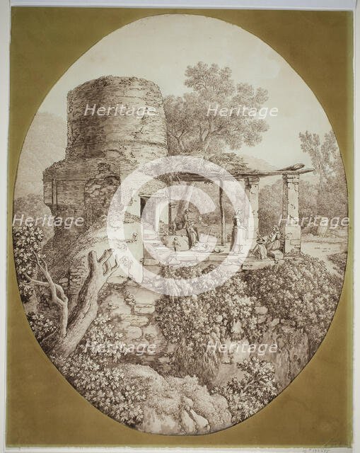 Group of People on a Terrace, 1797. Creator: Jacob Philip Hackert.