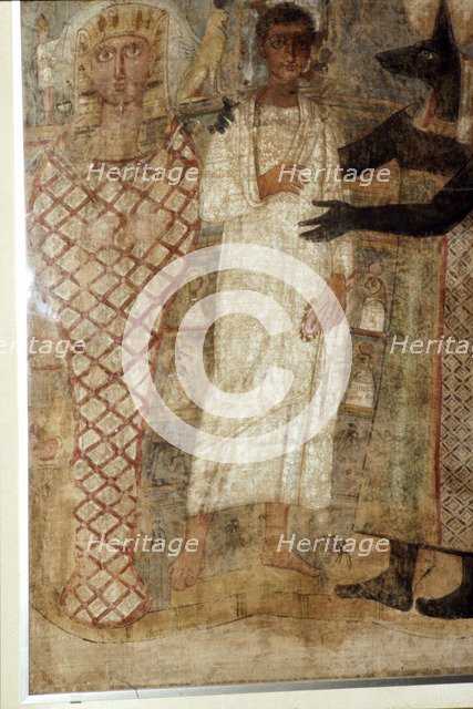 The Deceased and his Mummy protected by Anubis, Egypt, 3rd century.  Artist: Unknown.