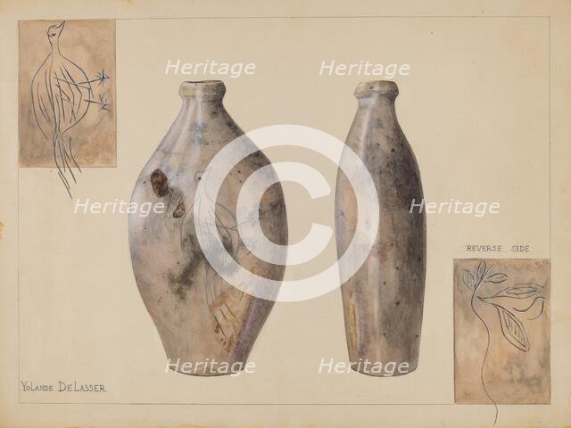 Flask, c. 1936. Creator: Yolande Delasser.