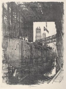 Building the Battleship, 1917. Creator: Joseph Pennell.