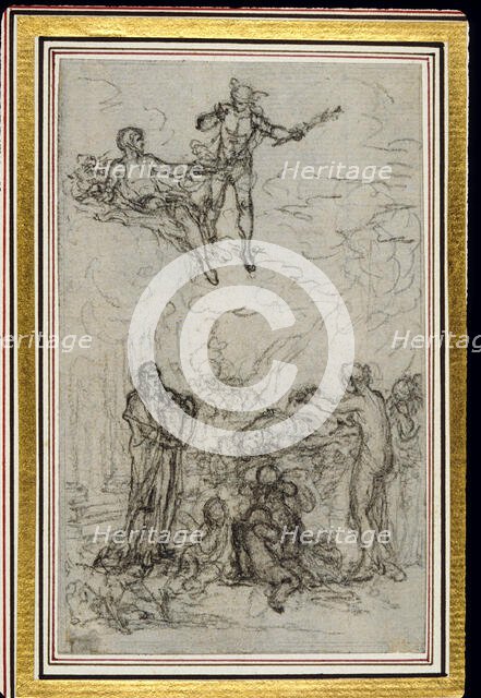 Study for Vignette in Fontenelle's (attr.) "Les Amours de Mirtil", Canto VI, c. 1761. Creator: Hubert Francois Gravelot.