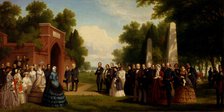 Visit of the Prince of Wales, President Buchanan, and Dignitaries to the Tomb of Washington..., 1861 Creator: Thomas Pritchard Rossiter.