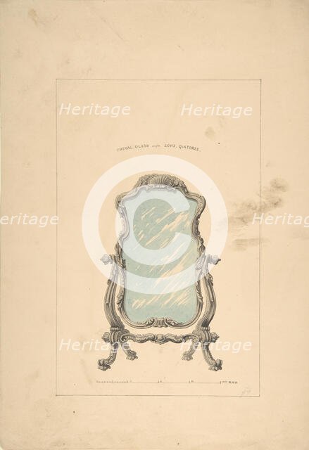 Design for Cheval Glass, 1835-1900. Creator: Robert William Hume.