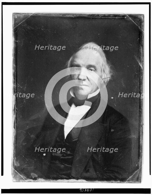 Daniel Dickinson, head-and-shoulders portrait, slightly to the left..., between 1844 and 1860. Creator: Mathew Brady.