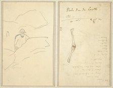 Breton Boy in a Landscape; Study of an Arm [verso], 1884-1888. Creator: Paul Gauguin.