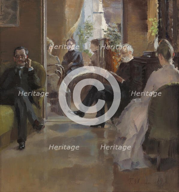 Interior from Rudolfina Wasastjerna's home in Helsinki, Pohjoisranta 6, 1889. Creator: Torsten Wasastjerna.