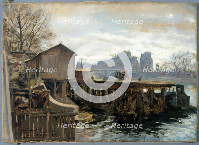 Metropolitan work at Pont-Neuf, in 1899. Creator: Victor Marec.