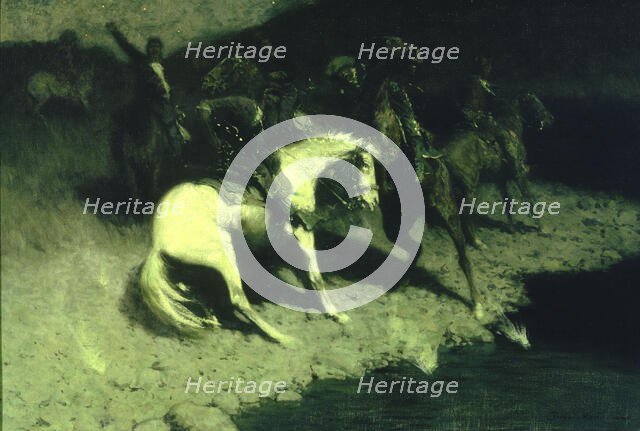 Fired On, 1907. Creator: Frederic Remington.