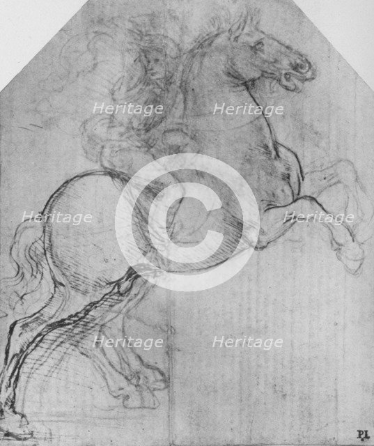 'A Rider on a Rearing Horse', c1480 (1945). Artist: Leonardo da Vinci.