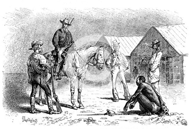 'Boers and Kaffirs', Cape Colony, South Africa, 19th century. Artist: Pranishnikoff