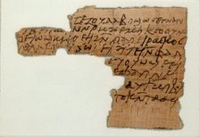 Papyrus Fragment of a Letter, Coptic, 7th century. Creator: Unknown.