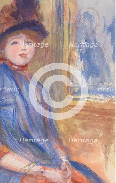 Young Girl in a Blue Dress, ca. 1890. Creator: Pierre-Auguste Renoir.