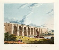 Viaduct across the Sankey Valley, Warrington, Cheshire, February 1831.  Artist: Thomas Talbot Bury.