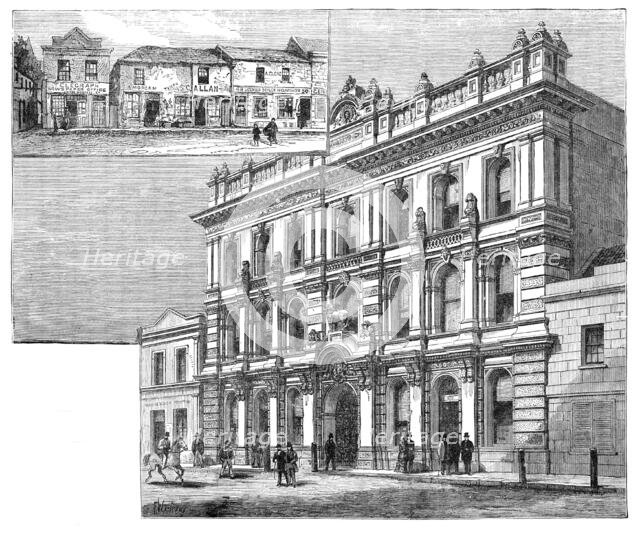 Street improvements at Port Elizabeth, South Africa: the old and the new, 1881. Creator: Unknown.