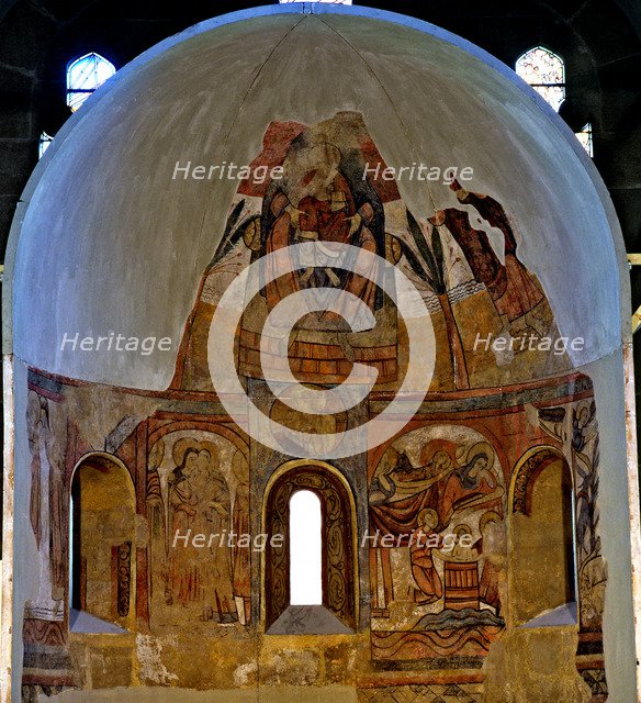 Murals in the apse with scenes of Jesus' childhood and Pantocrator, Polinyà c.1122. They come fro…