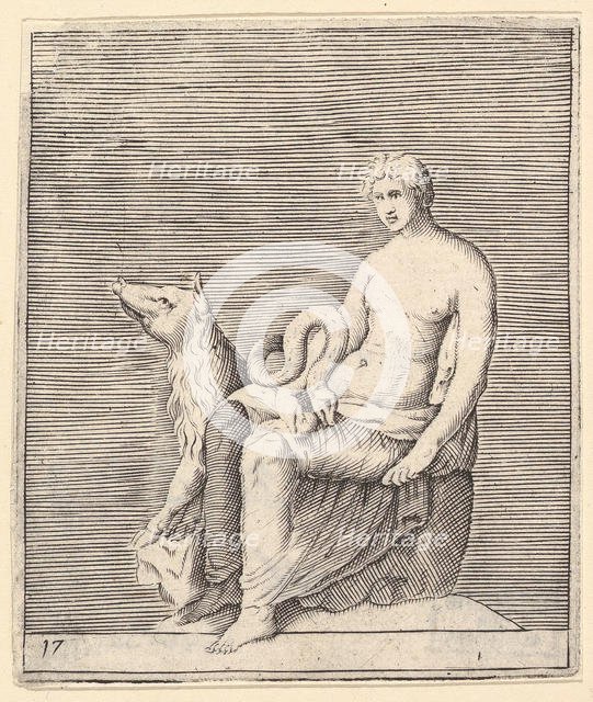 Figure with Pig and Serpent, published ca. 1599-1622. Creator: Unknown.