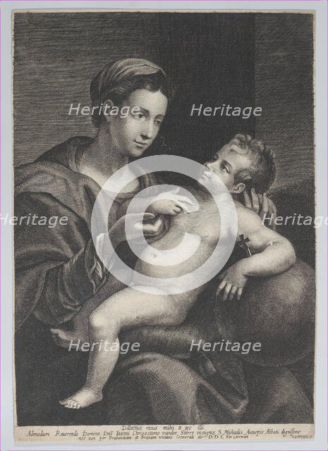 Virgin and Child, with the Christ child leaning against an orb, 1628. Creator: Lucas Vorsterman.