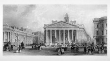 The Bank of England and Royal Exchange, City of London, c1845.                                       Artist: TA Prior