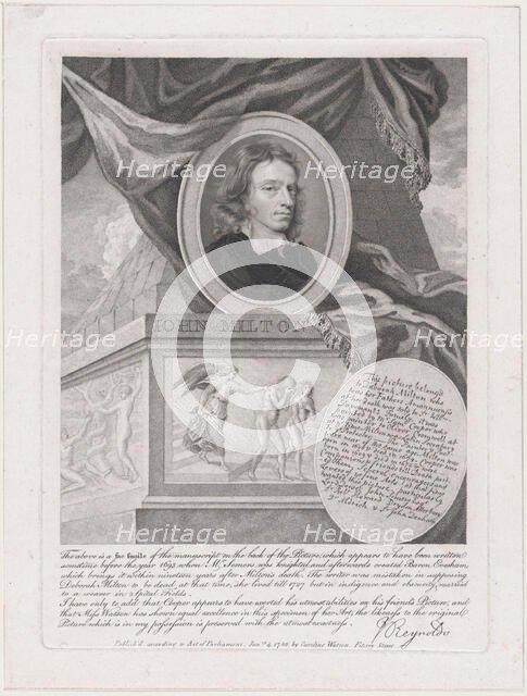 John Milton, 1786. Creator: Caroline Watson.