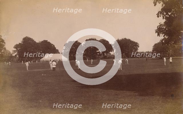 Cricket match, late 19th-early 20th century.  Creator: Unknown.