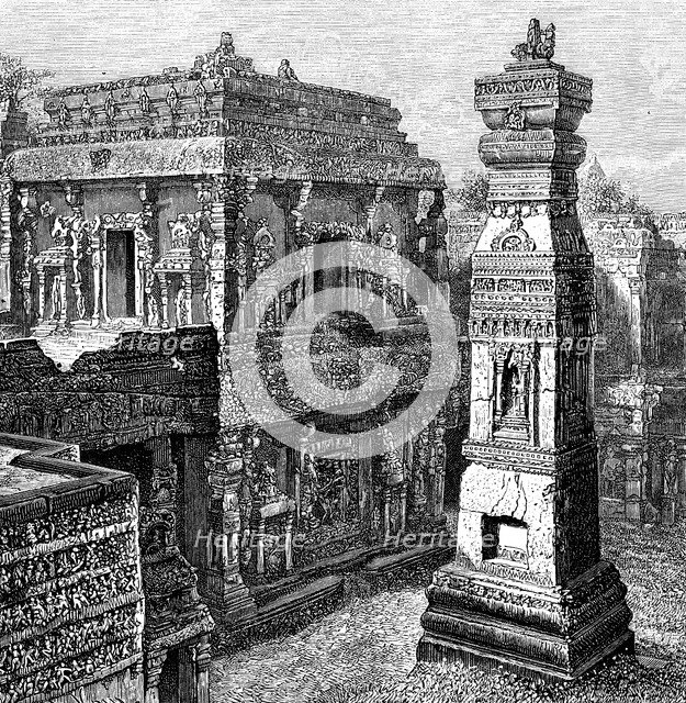 The Palace of Kailash, Ellora, India, 1895. Artist: Unknown