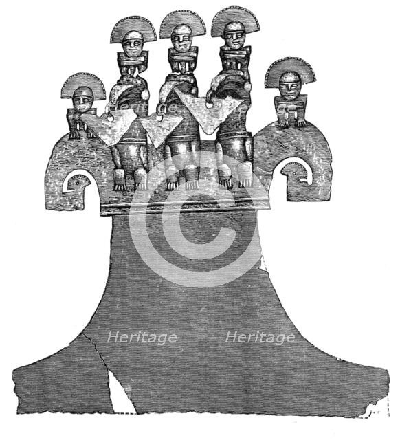 Gold ornaments from the graves of the Incas of Peru - altar-shrine of gold..., 1883. Creator: Unknown.