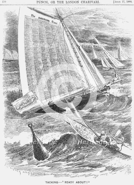 'Tacking-Ready About!', 1880.  Artist: Joseph Swain