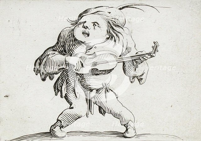 A Bandy-Legged Man Playing the Guitar, 1616. Creator: Jacques Callot.
