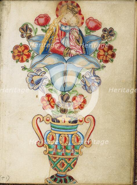 The Virgin and Child in the Calyx of a Flower; Book of Hours, about 1430-1440. Creator: Fastolf Master.