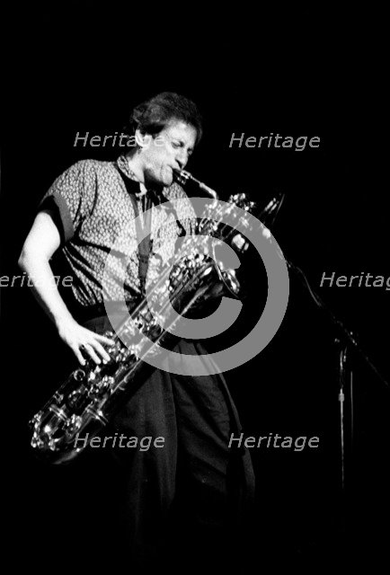 Ronnie Cuber, Royal Festival Hall, London, July 1988. Artist: Brian O'Connor.