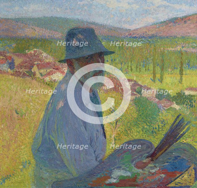 Self-portrait in La Bastide-du-Vert, 1905. Creator: Martin, Henri (1860-1943).