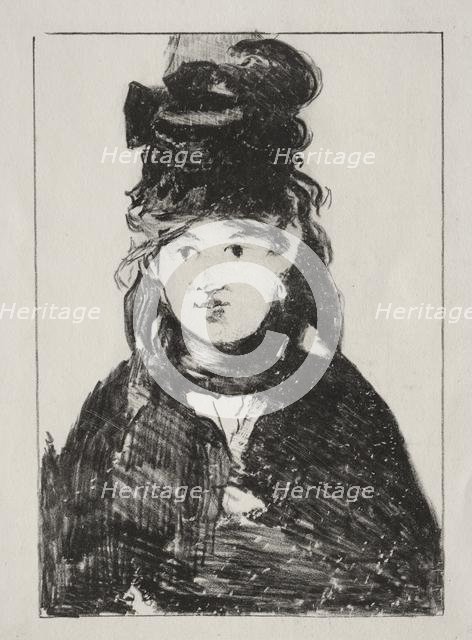 Portrait of Berthe Morisot, 1872. Creator: Edouard Manet (French, 1832-1883).