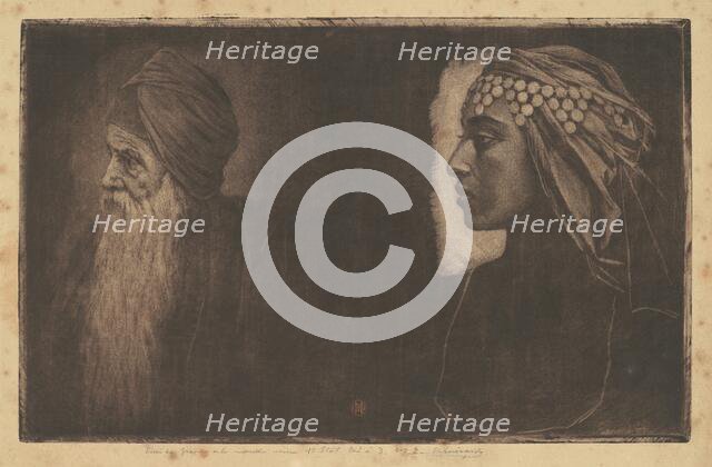 Salomon and Cleopatra, c. 1890. Creator: Henri-Charles Guerard.