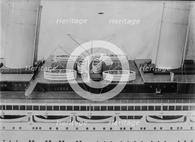 Life boat device on S.S. Imperator, between c1910 and c1915. Creator: Bain News Service.