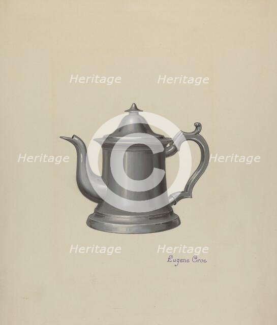 Pewter Teapot, c. 1937. Creator: Eugene Croe.