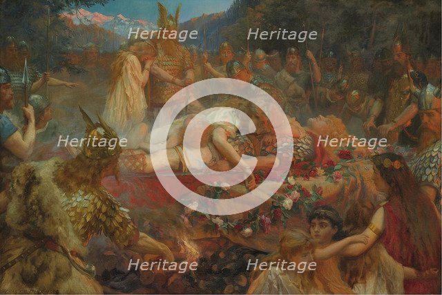 Death of a Viking warrior, 1909. Artist: Butler, Charles Ernest (1864-1933)