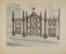 Cast Iron Gate and Fence, c. 1936. Creator: Al Curry.