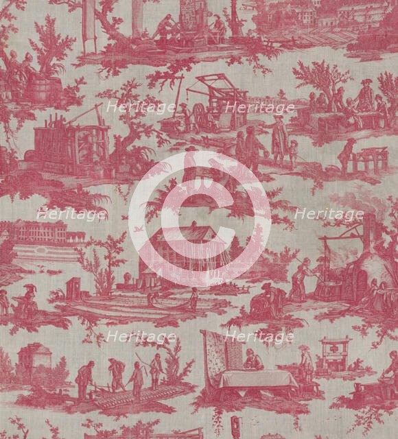 Les Travaux de la Manufacture (The Activities of the Factory) (Furnishing Fabric), France, 1783/84. Creator: Oberkampf Manufactory.