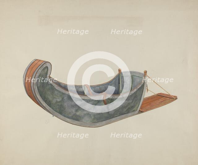 Red River Dog Sled, c. 1938. Creator: Wilbur M Rice.