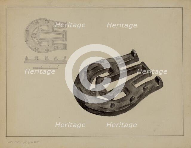 Flat Iron Holder, c. 1937. Creator: Helen Hobart.