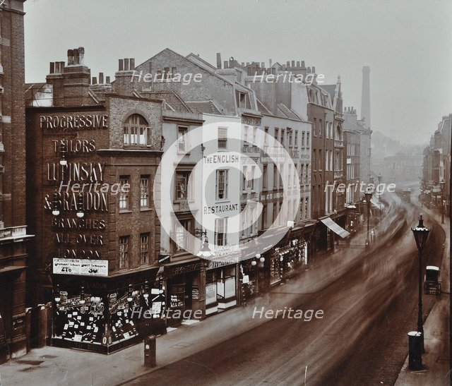 Shops on Bishopsgate, London, October 1909. Artist: Unknown.