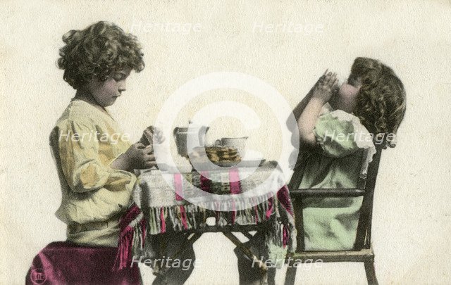 Two young children, late 19th or early 20th century. Artist: Unknown