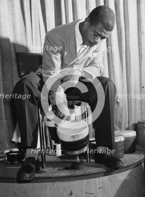 Portrait of Jose Mangual, Glen Island Casino, New York, N.Y., ca. July 1947. Creator: William Paul Gottlieb.