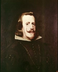 Portrait of Philip IV (1605-1665), king of Spain born in Valladolid, oil painting by Velázquez.